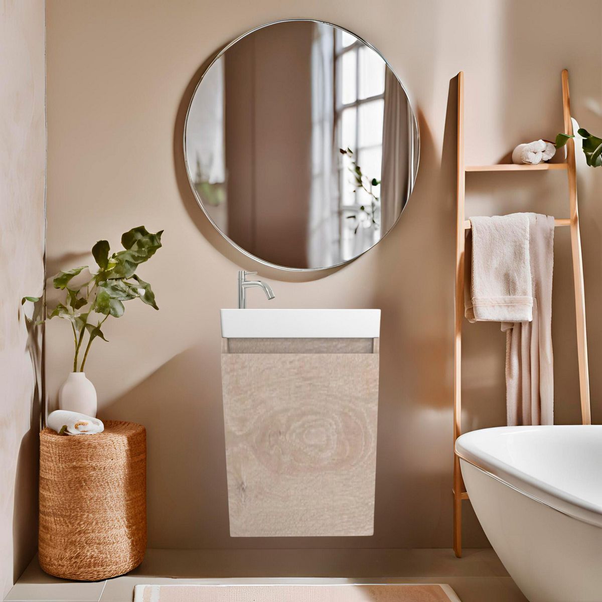Sensi Dacqua Design - Mueble de baño Joy en Roble Provenzal sin espejo
