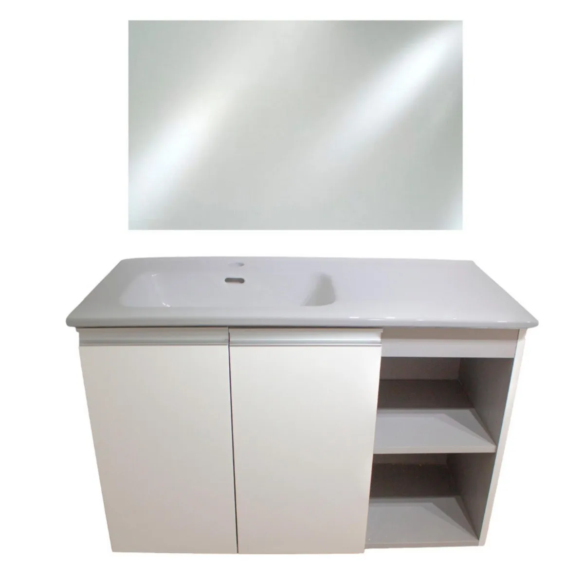 Mueble de baño Vega en Brillo Blanco con espejo, marca Sensi Dacqua Design - Foto Principal