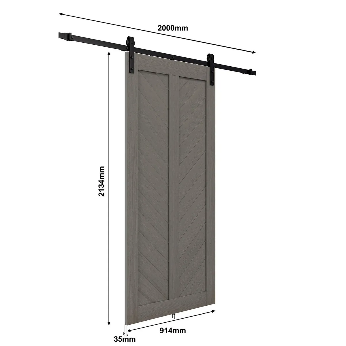 Puerta Corrediza Holztek de 213.4 x 91.4 cm Gris., marca Holztek - Foto Principal