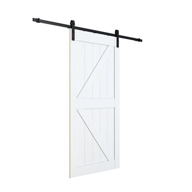 Puerta corrediza tipo Granero MDF de 213.4 x 91.4 cm Blanco