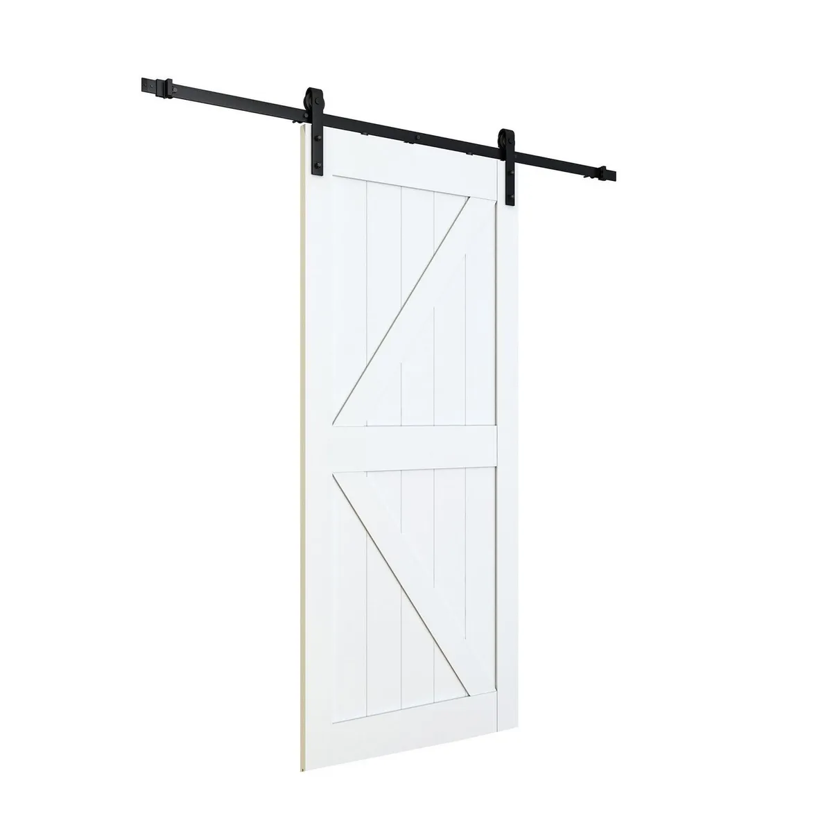 Holztek - Puerta corrediza tipo Granero MDF de 213.4 x 91.4 cm Blanco