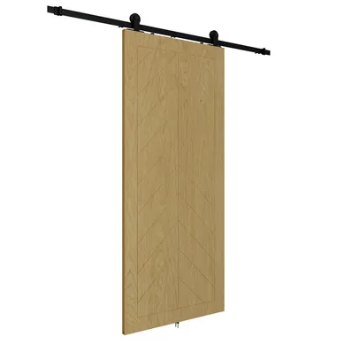 Puerta corrediza de MDF Tall de 213.4 x 91.4 cm Caf