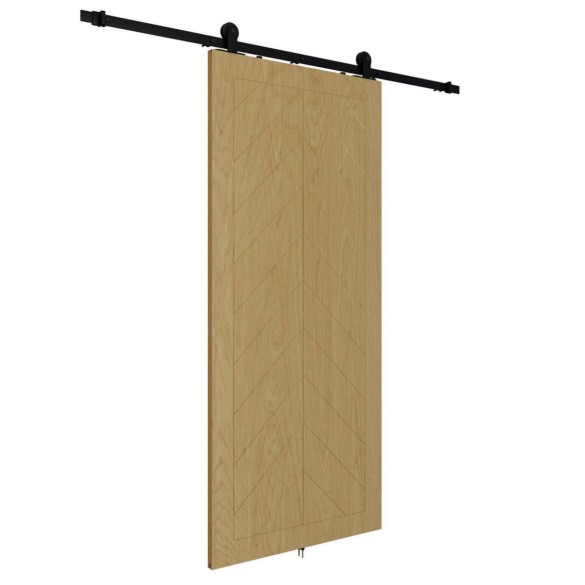 Holztek - Puerta corrediza de MDF Tall de 213.4 x 91.4 cm Café