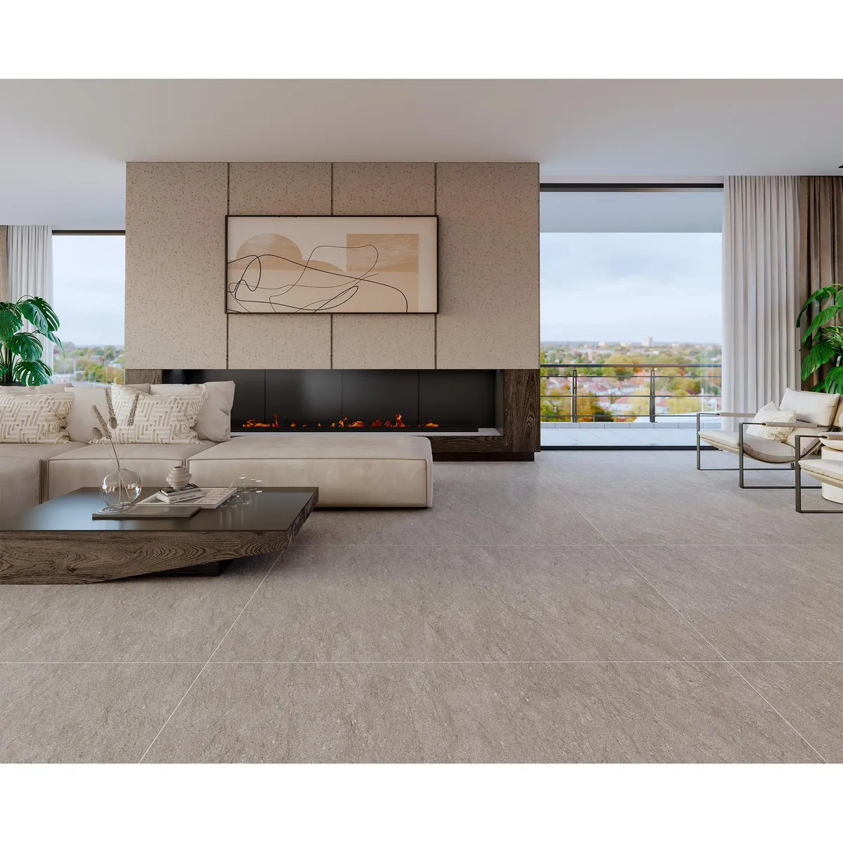 Holztek - Piso Porcelanato Portonovo 80X160 Mate Rectificado 2.56m2