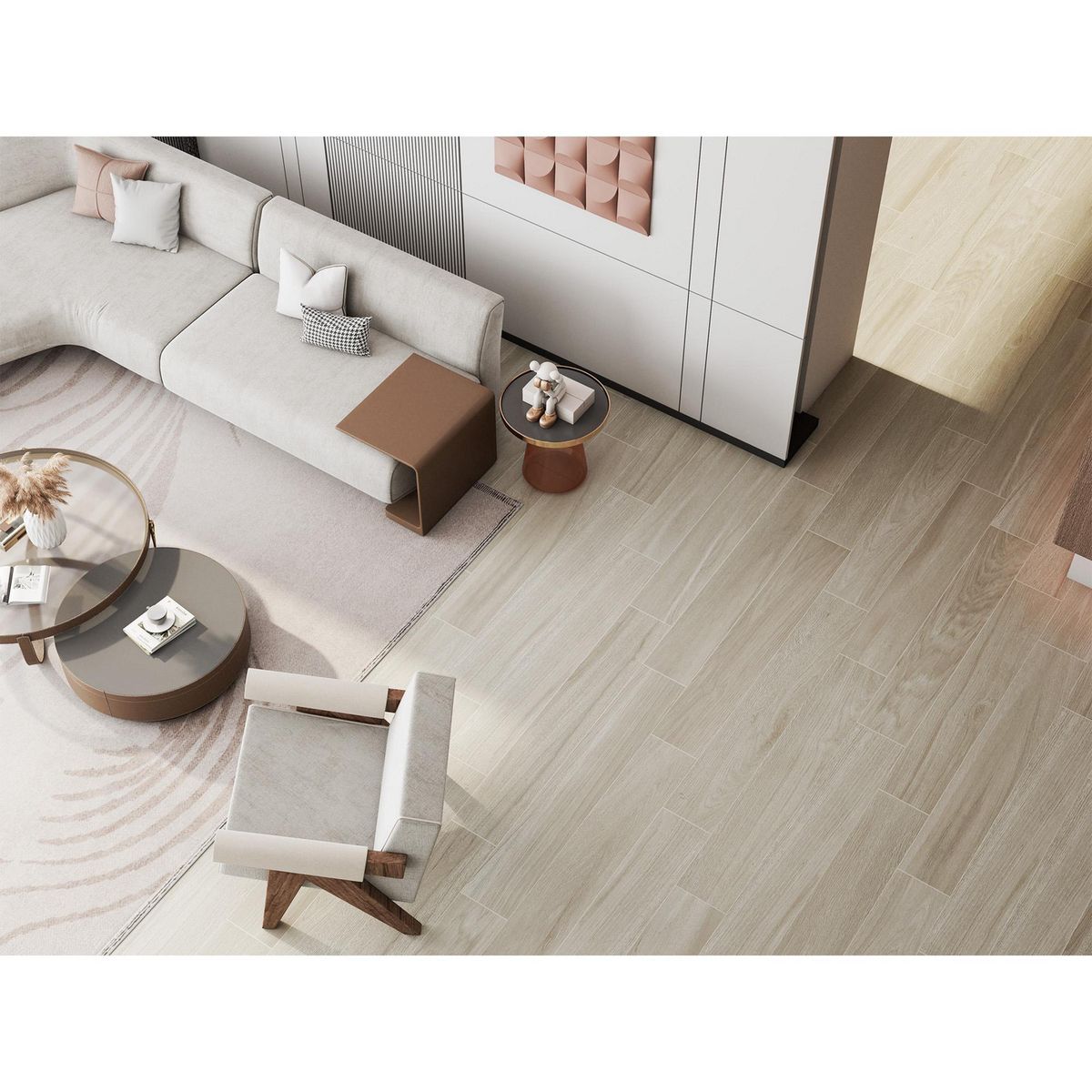 Holztek - Piso Porcelanato Higgings Gris 20X120 Rectificado 1.68 m2