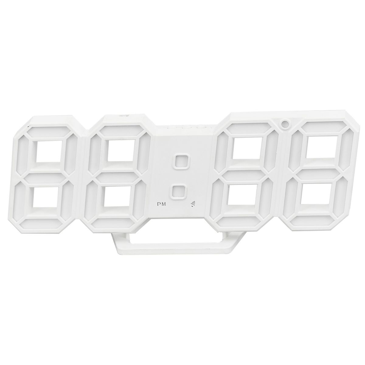 Just Home Collection - Reloj digital LED 3D - Blanco