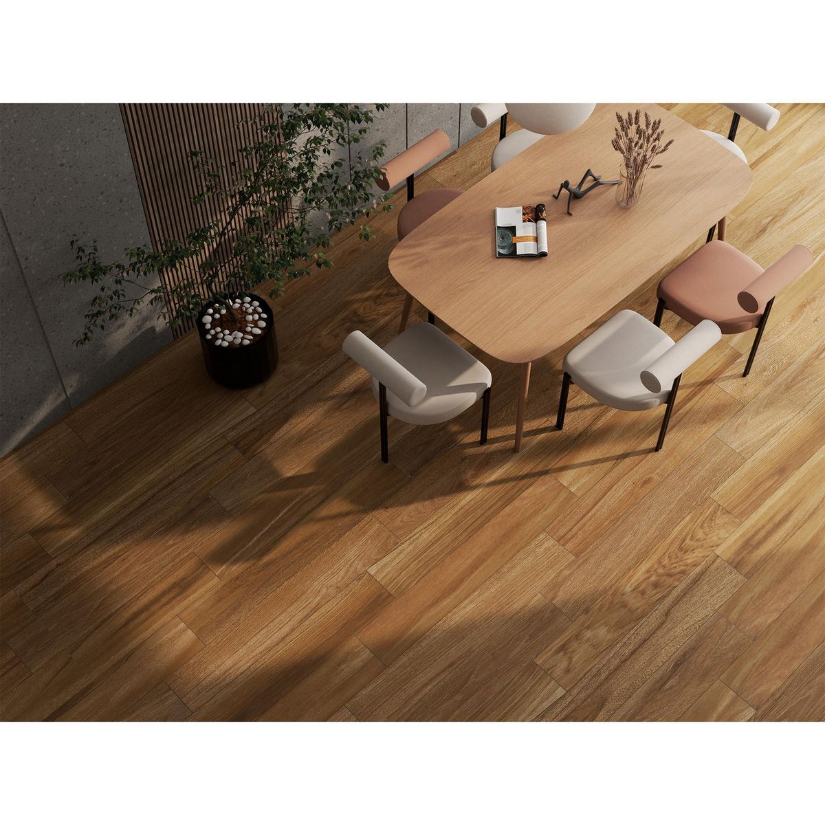 Holztek - Piso Porcelanato Higgings Cafe 20X120 Rectificado 1.68 m2