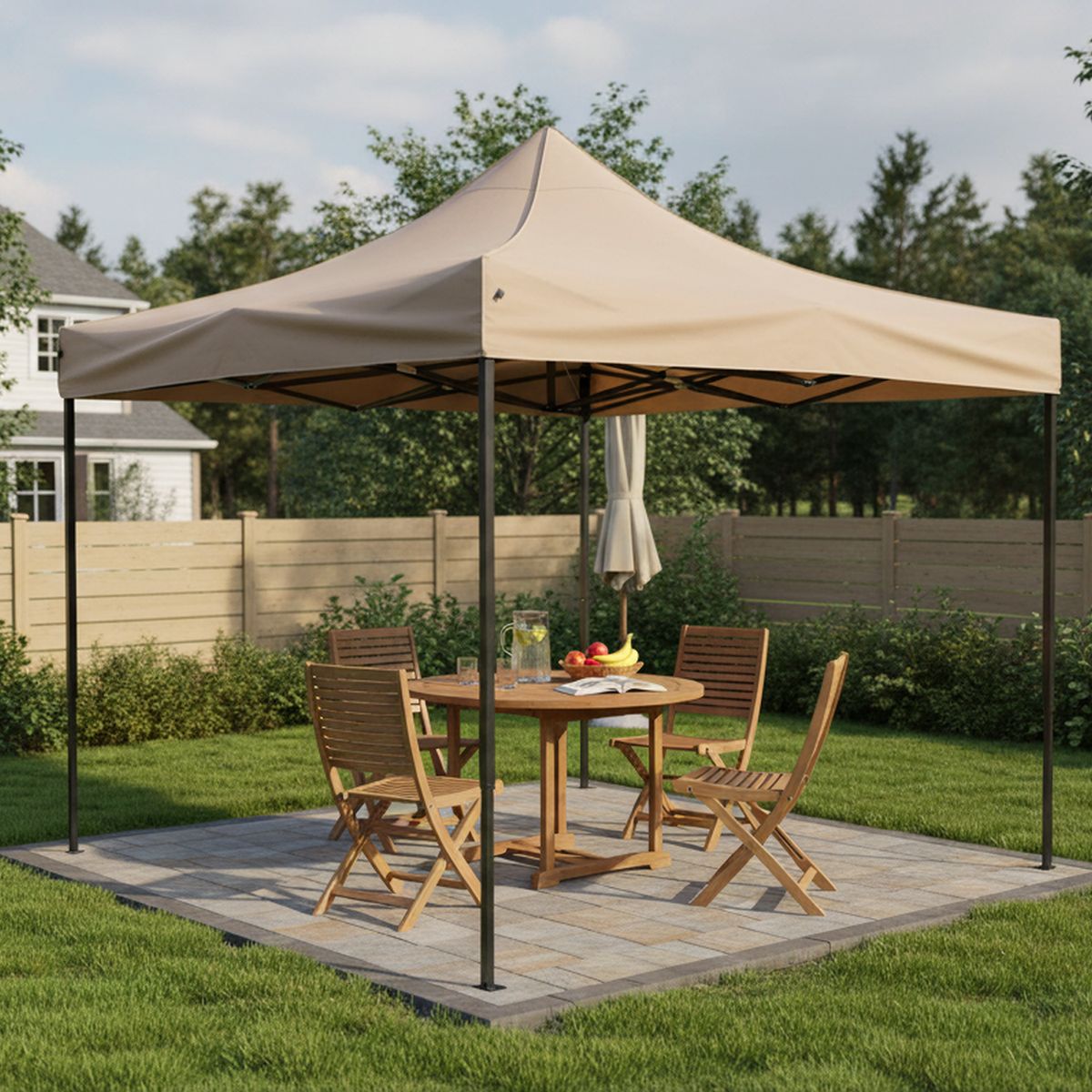 Toldo Plegable Taupe 3x3 M, marca Just Home Collection - Foto Principal