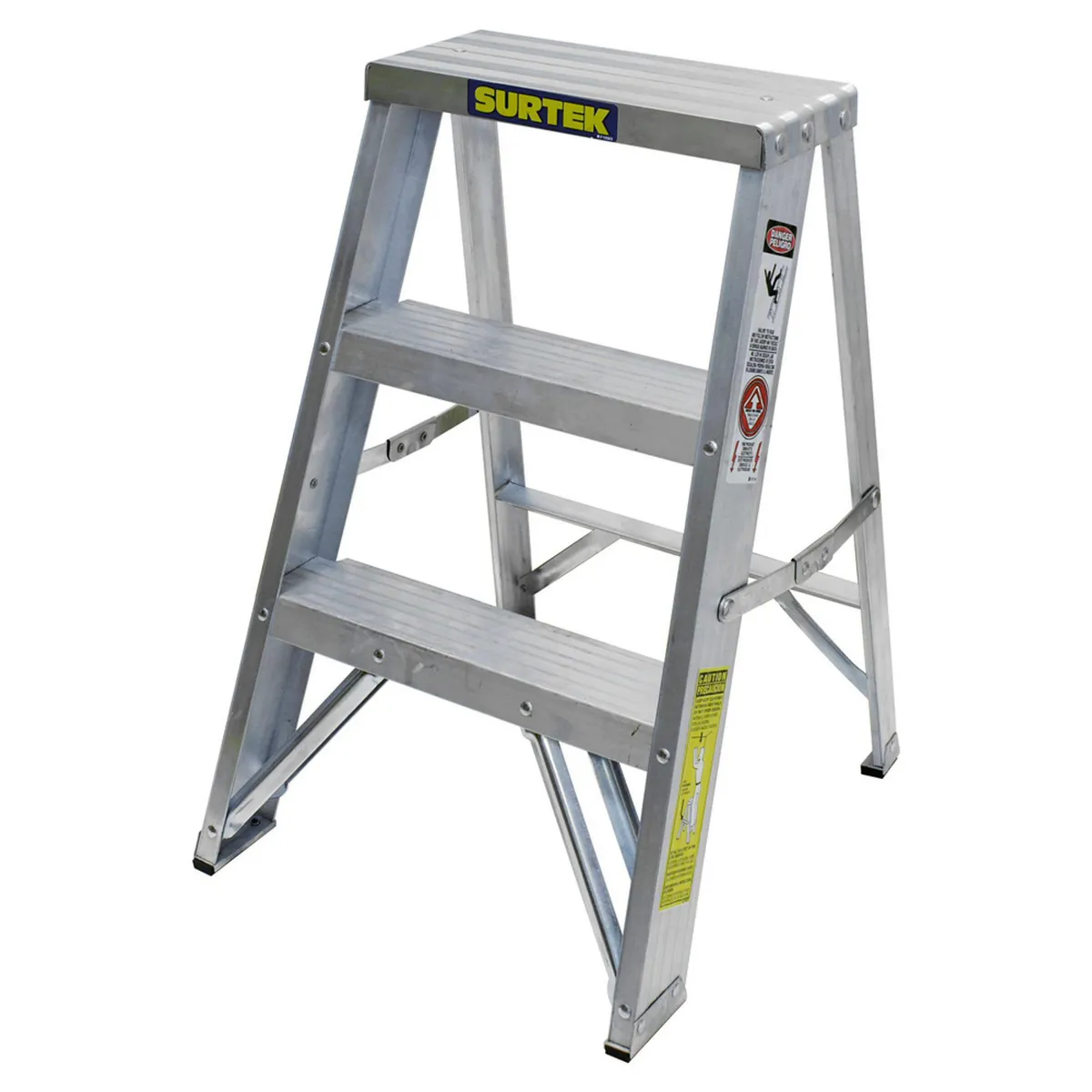 Foy - Escalera de tijera de Aluminio de 3 peldaños 0.60 m hasta 90 kg