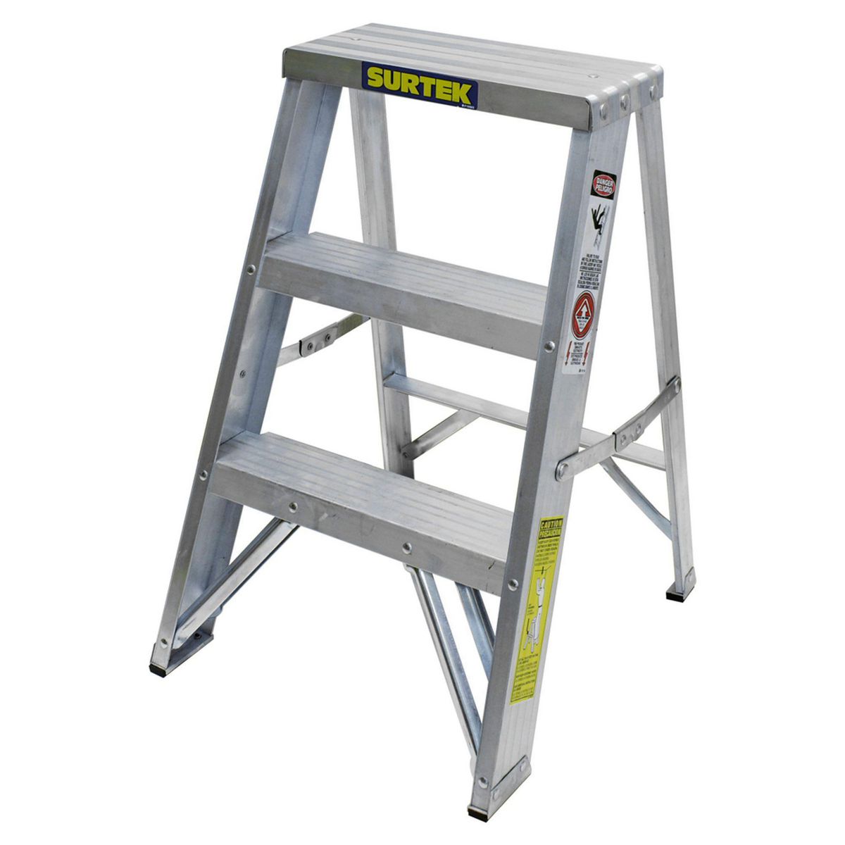 Foy - Escalera de tijera de Aluminio de 3 peldaños 0.60 m hasta 90 kg