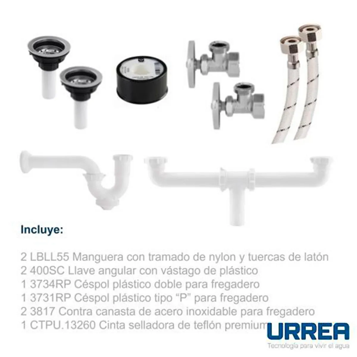 Urrea - Kit de Reparación de plástico, Doble para Fregadero