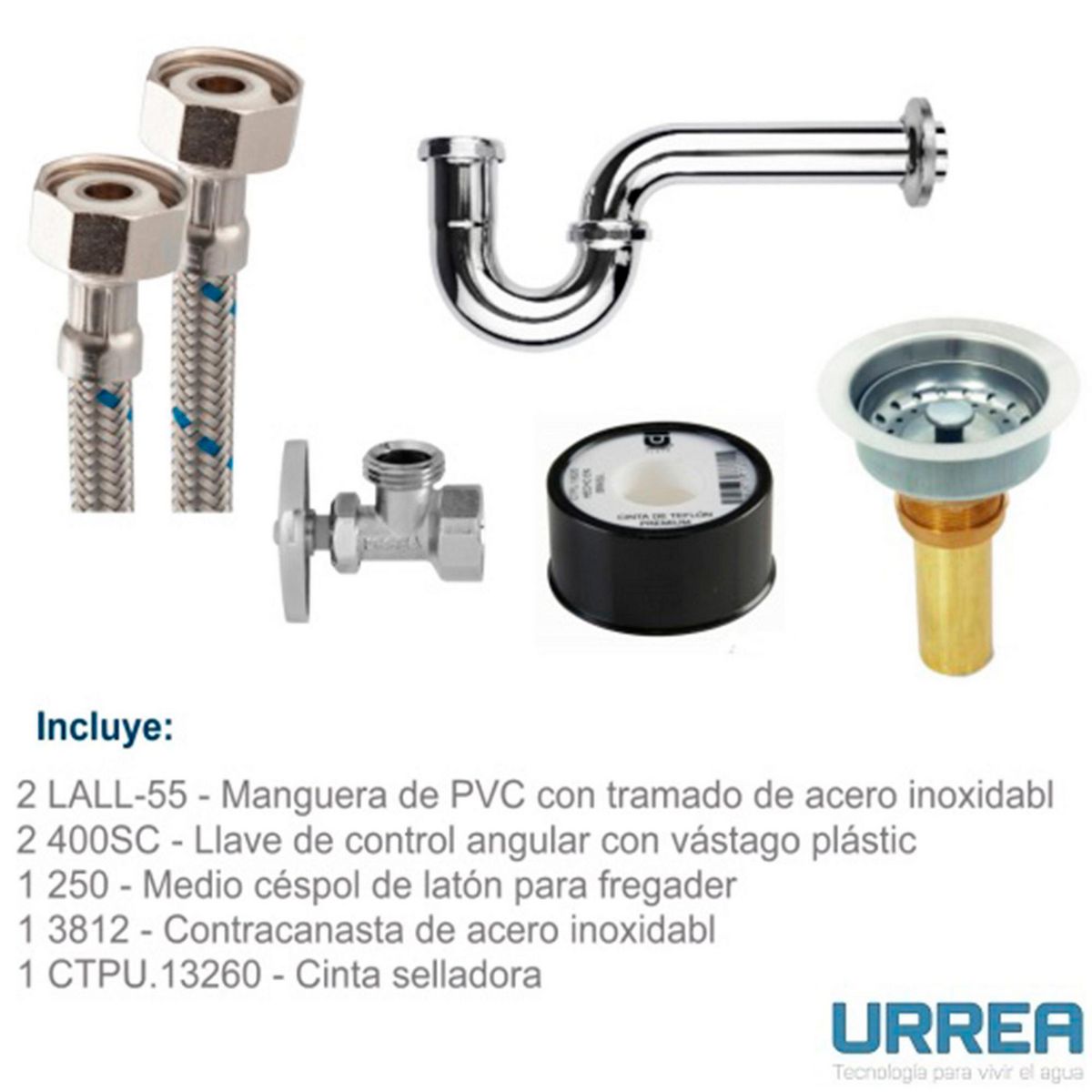 Urrea - Kit de Reparación de Latón, Sencillo para fregadero
