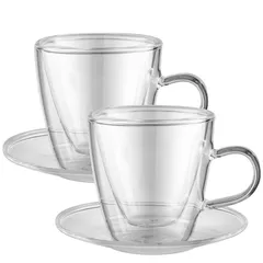 Set 2 tazas café doble pared 80 ml