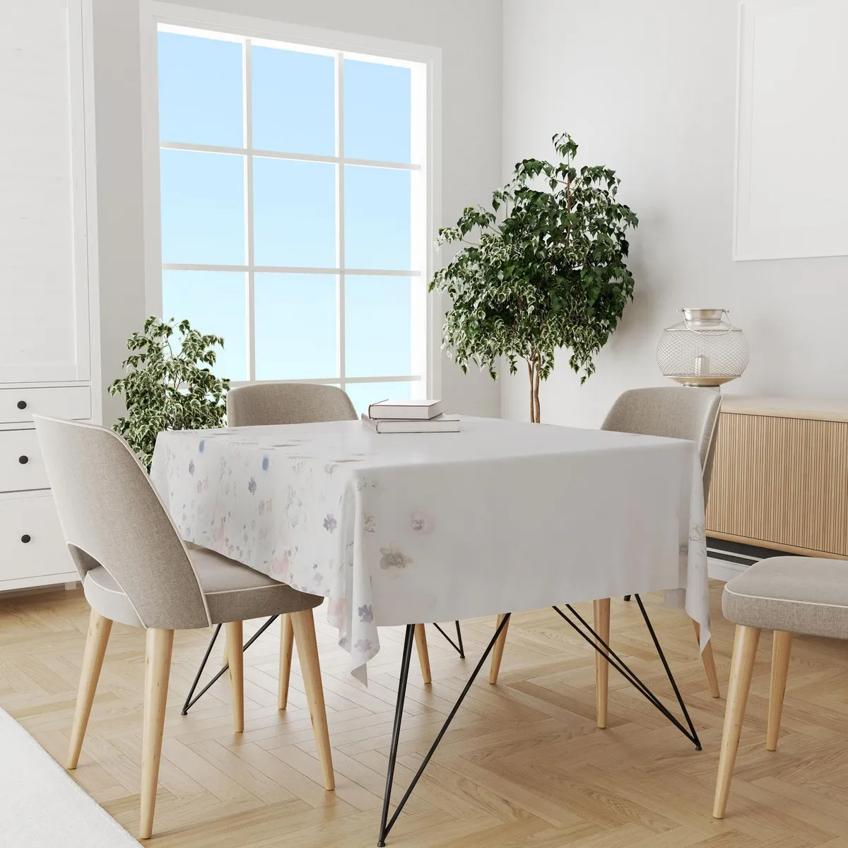 Just Home Collection - Mantel rectangular diseño flores 180 x 240 cm