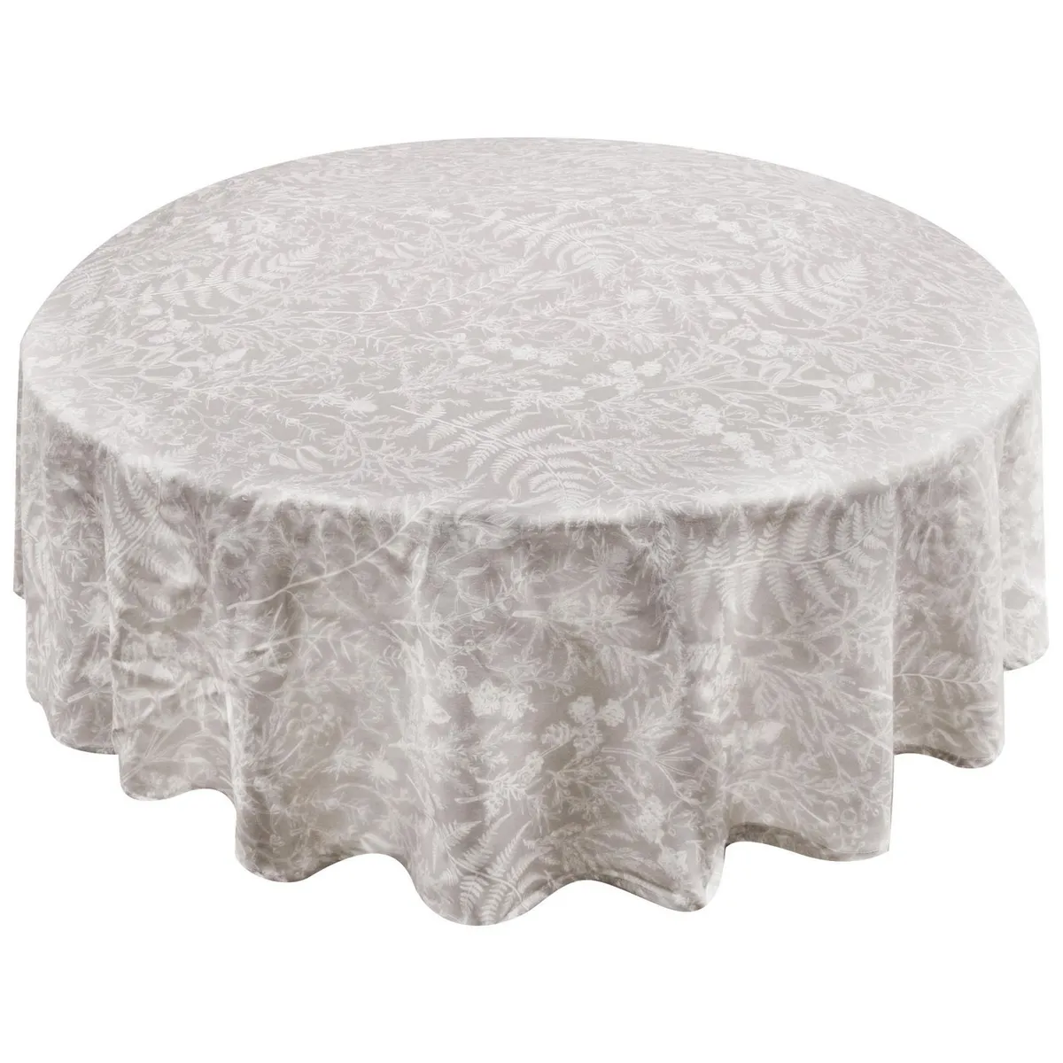 Mantel redondo diseño rama taupe 180 cm, marca Just Home Collection - Foto Principal