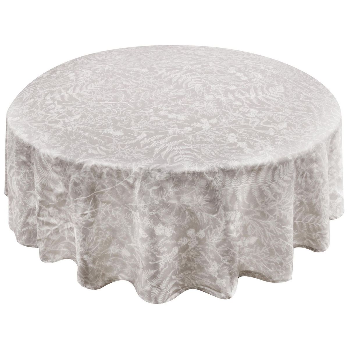 Mantel redondo diseño rama taupe 180 cm, marca Just Home Collection - Foto Principal