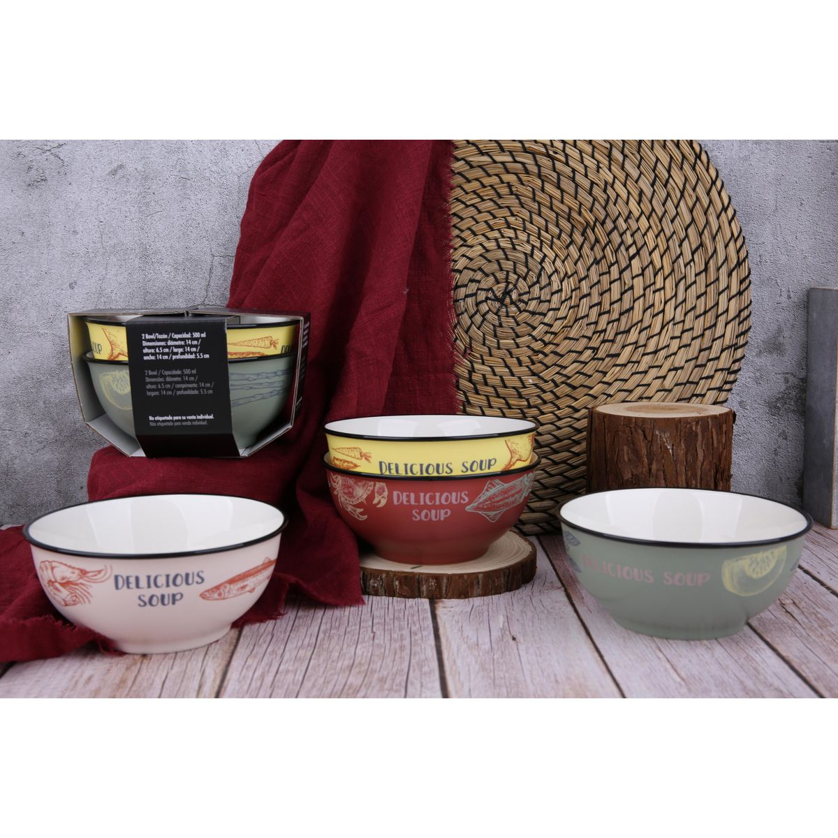Set Bowl 2 unidades, marca Just Home Collection - Foto 2