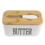Mantequillera 500 ml con tapa de bambú + cuchillo