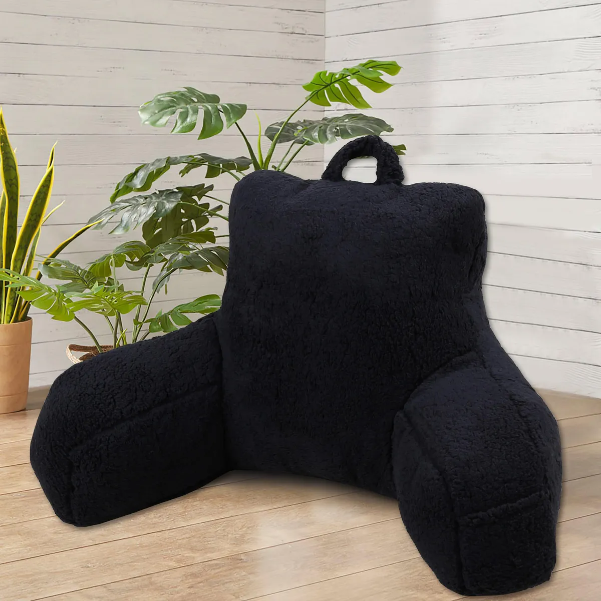 Just Home Collection - Cojín respaldo para descanso lumbar de 48 x 72 cm Grafito