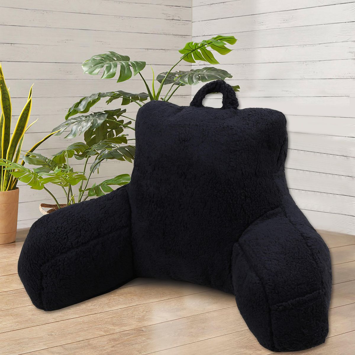 Just Home Collection - Cojín respaldo para descanso lumbar de 48 x 72 cm Grafito