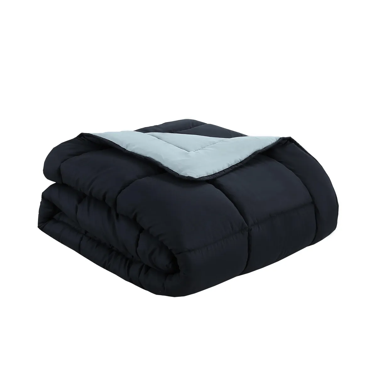 Just Home Collection - Edredón Individual Reversible Solid Negro