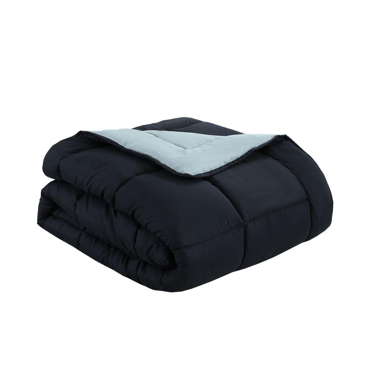 Just Home Collection - Edredón Matrimonial Reversible Solid Negro