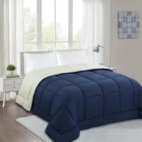 Edredón Matrimonial Reversible Solid Azul Marino