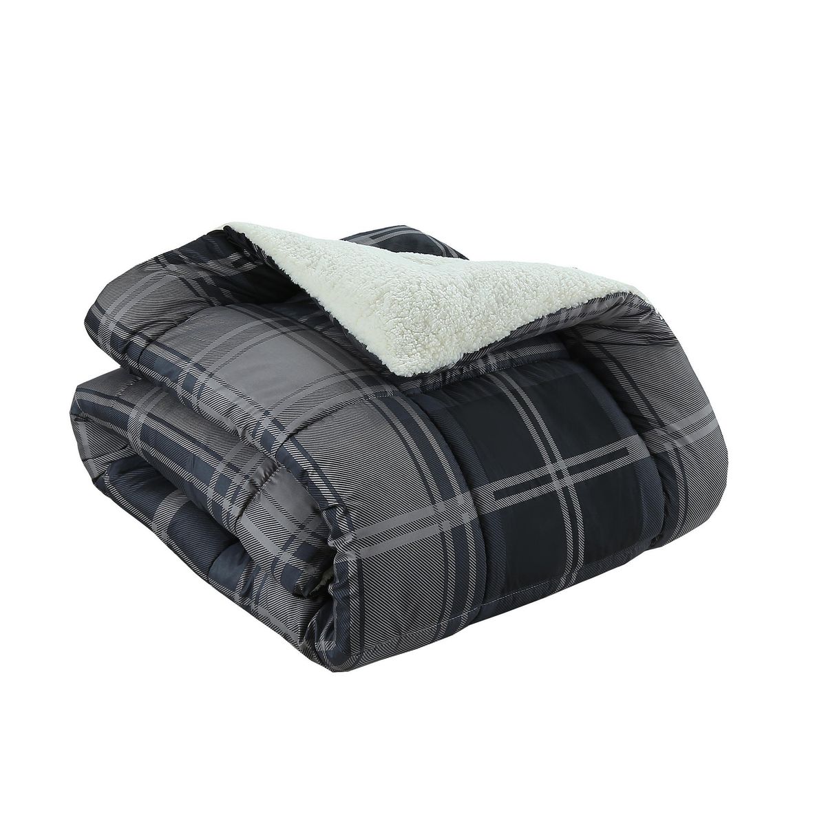 Just Home Collection - Edredón Individual Cuadrille Nórdico Gris Oscuro