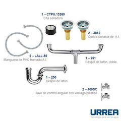 Kit de Reparación de Latón, Doble para Fregadero