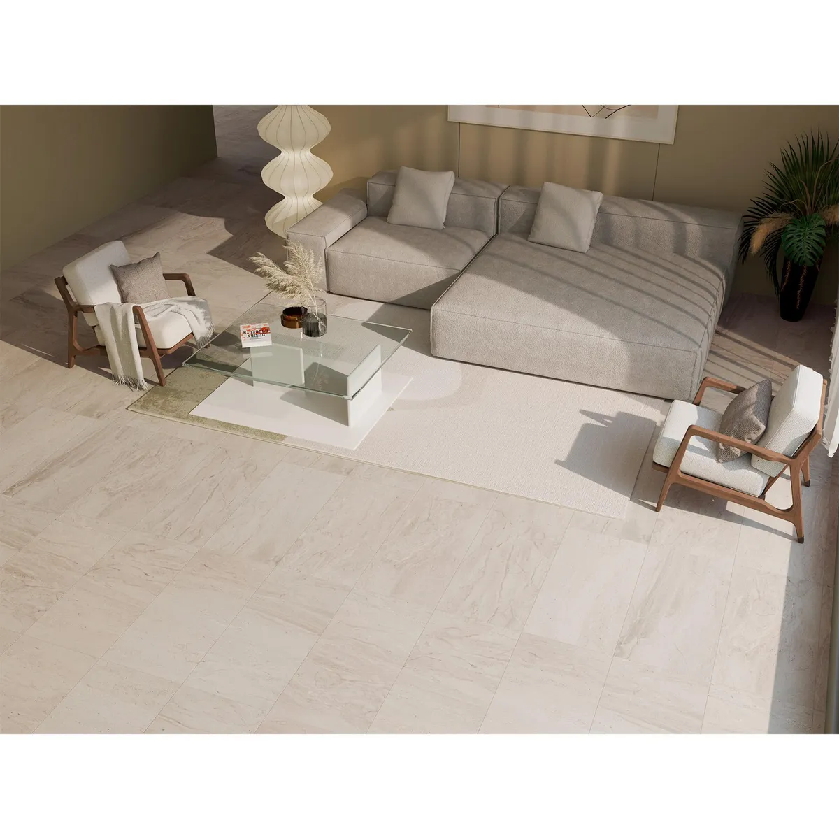 Holztek - Piso Gres Mérida Beige 45X90 Rectificado 1.63 m2