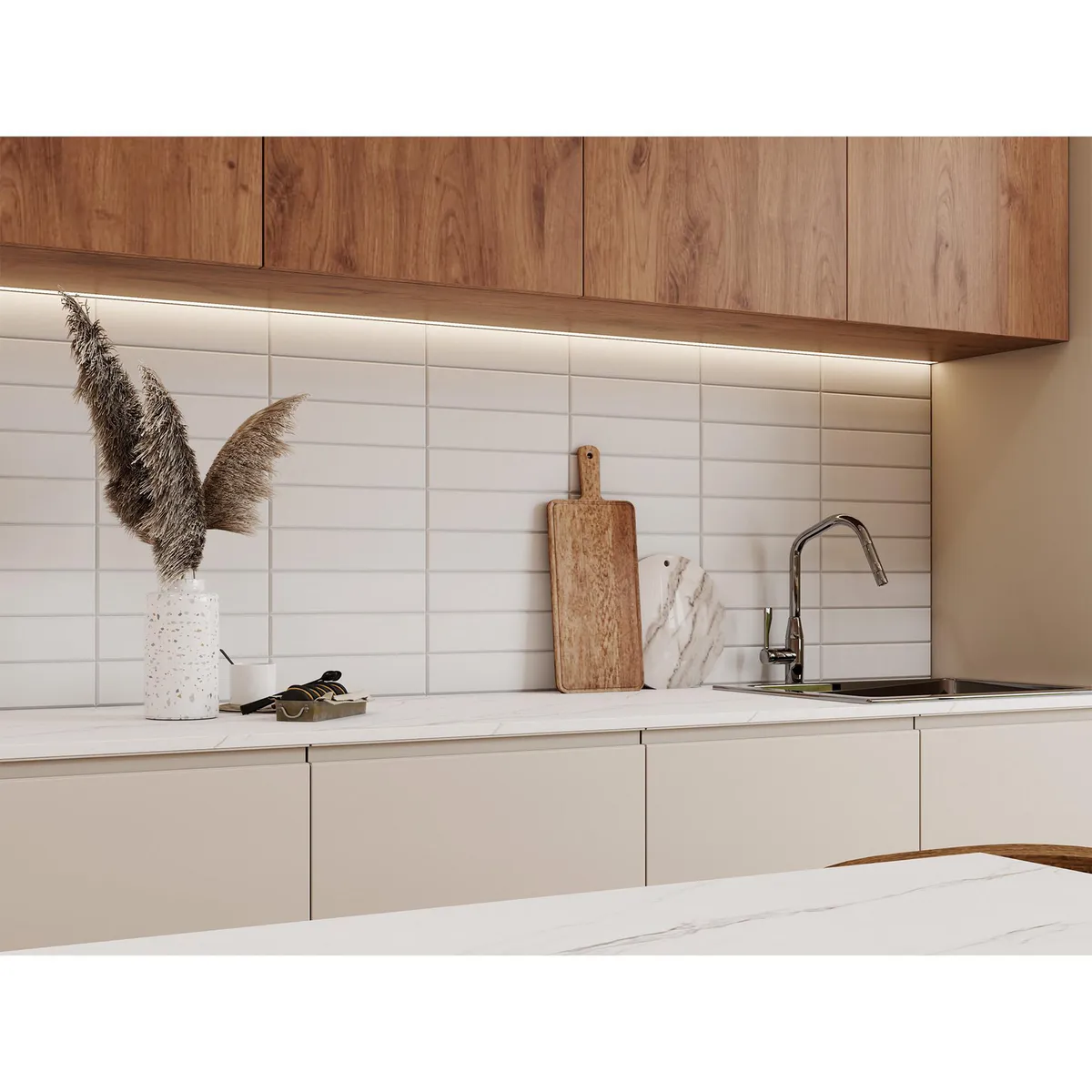 Holztek - Muro Cerámico Eclipse Blanco 7.5X30 Mate 0.495 m2