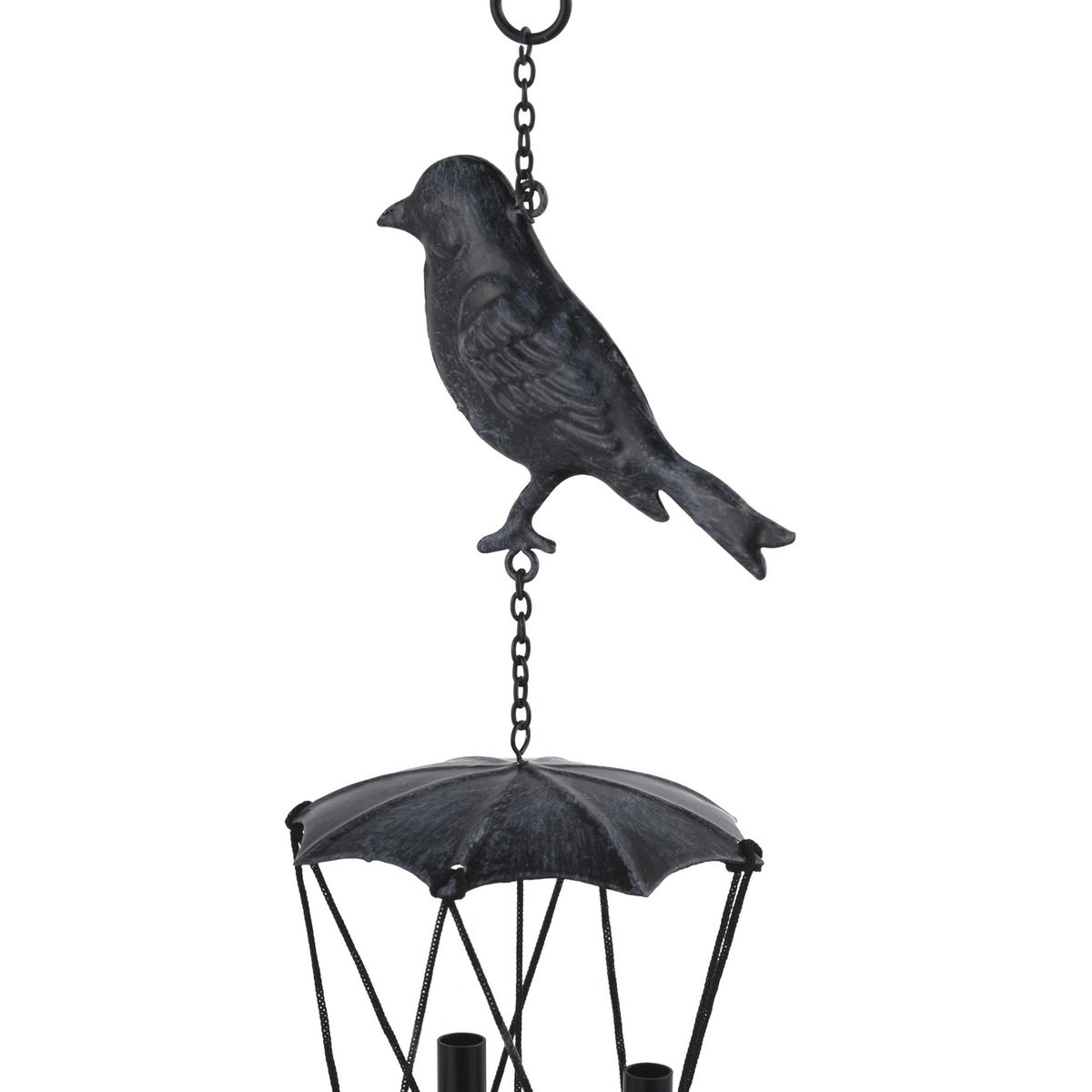 Casa Bonita - Campana de viento metalica pájaro 66 cm