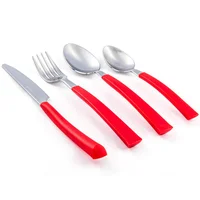 Set cubiertos 24 piezas rojo