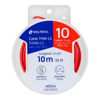Carrete con 10 m de Cable THHW-LS 10 AWG Rojo, Volteck