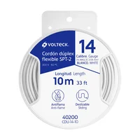 Carrete con 10 m, Cordón Dúplex Flexible SPT 14 AWG, Volteck