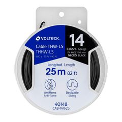 Carrete con 25 m de Cable THHW-LS 14 AWG Negro, Volteck