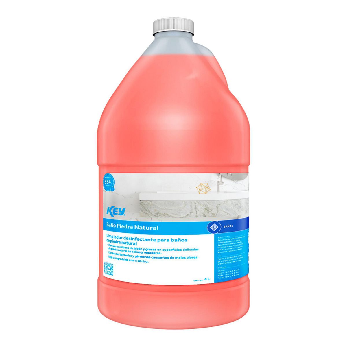 Limpiador Desinfectante para Baños de Piedra Natural 4L, marca Key - Foto Principal
