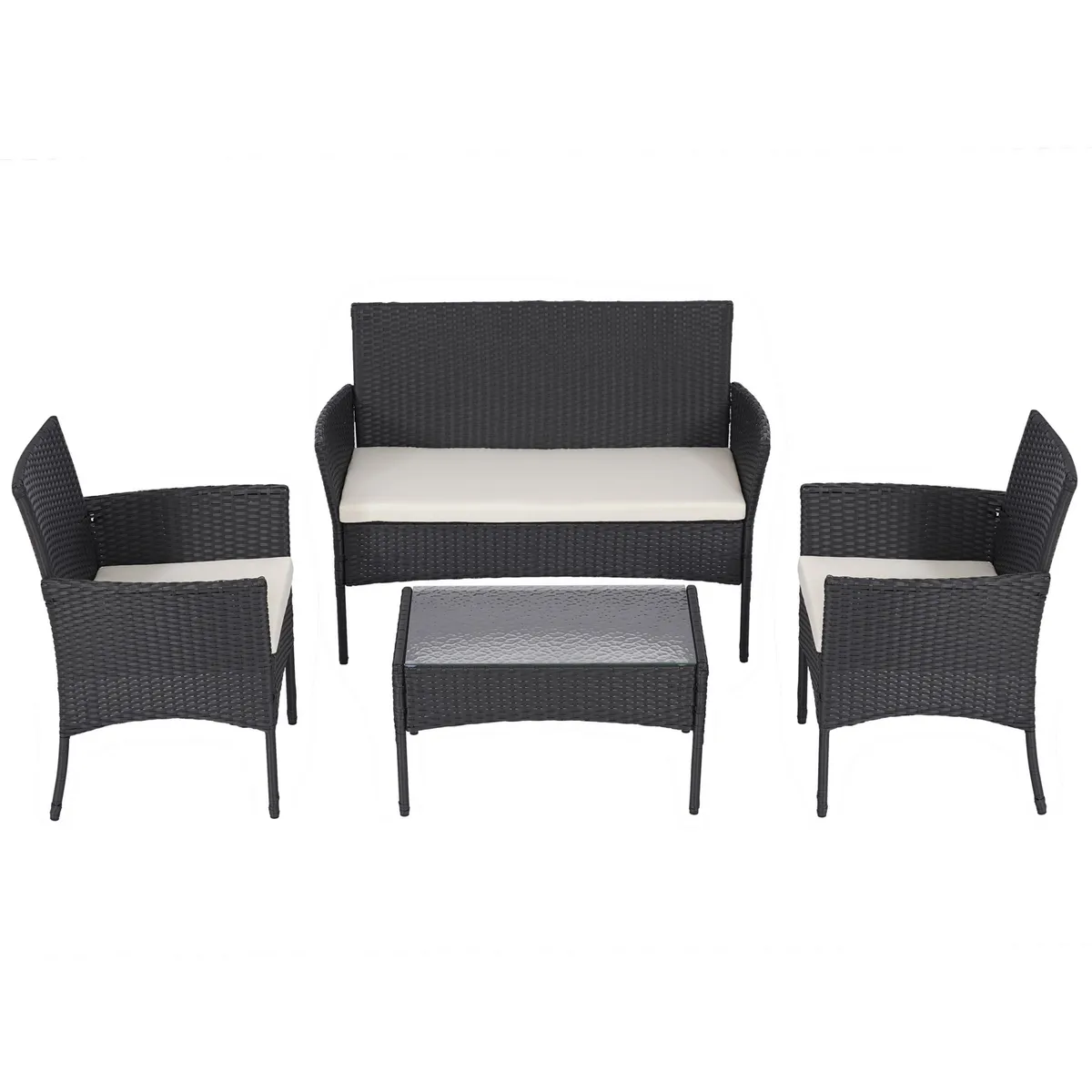 Just Home Collection - Sala para Exterior de Ratán Milán 4 Personas