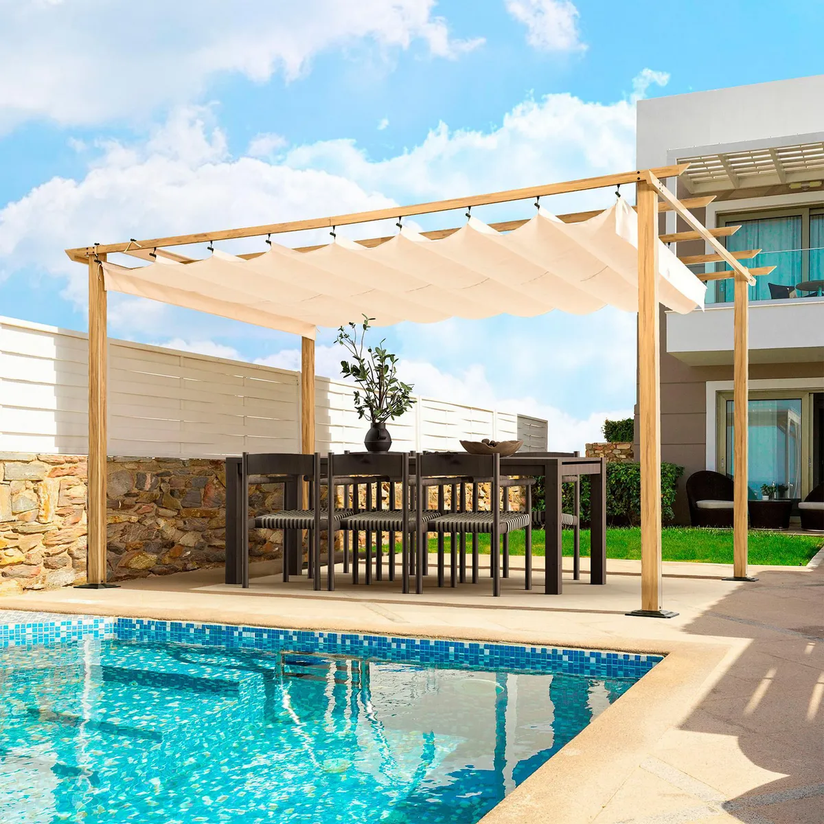 Just Home Collection - Pérgola Aluminio 3 x 4 M