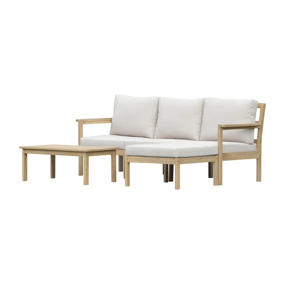 Just Home Collection - Sala de Exterior de Madera Rotterdam 4 Personas