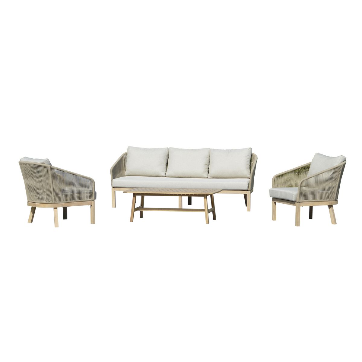 Juego de Terraza Madera Ohio 4 Piezas, marca Just Home Collection - Foto Principal
