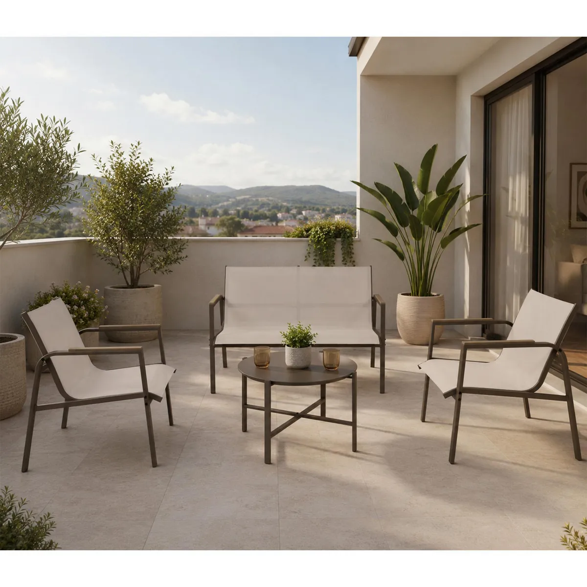 Sala de Exterior Metal Dubo 4 Personas, marca Just Home Collection - Foto Principal