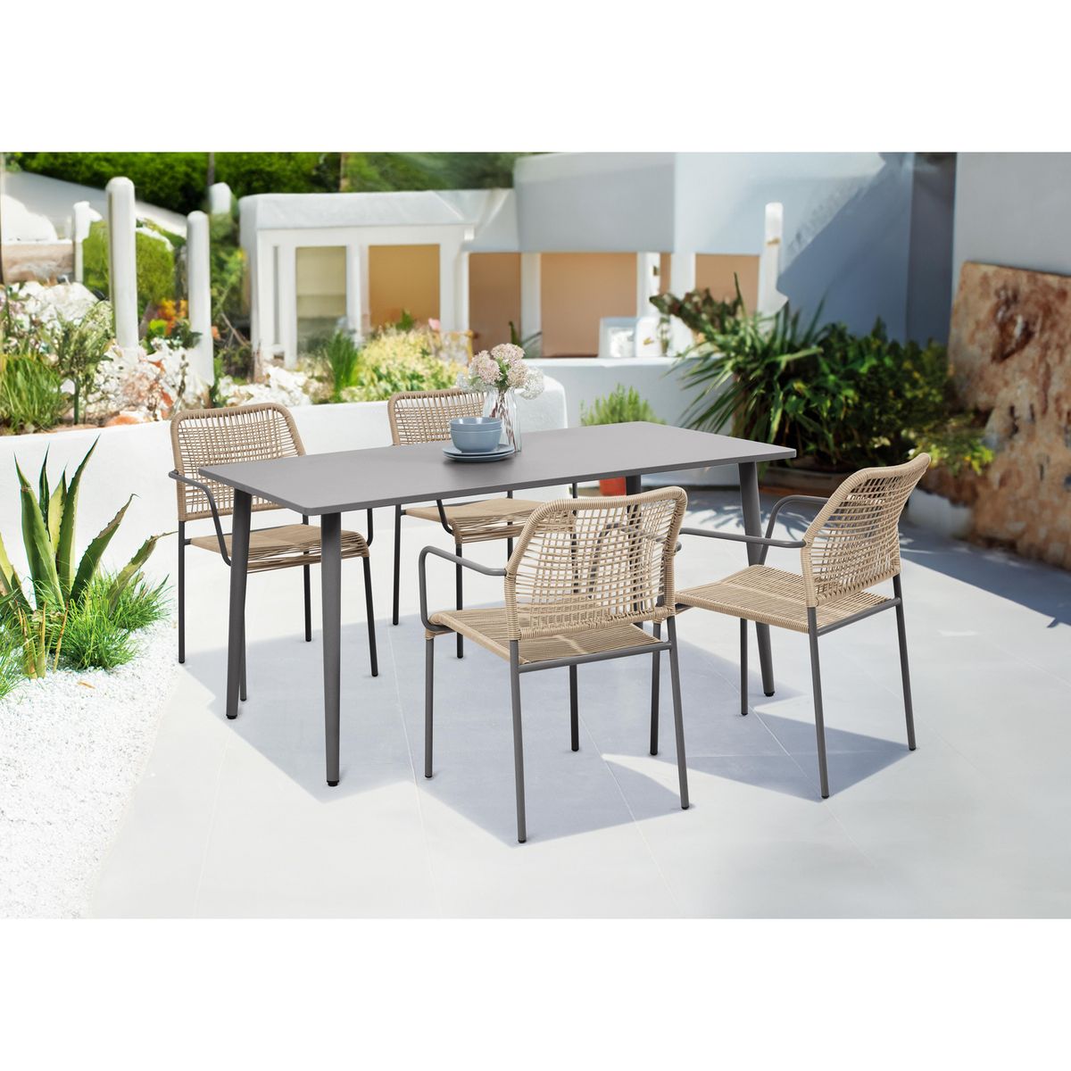 Just Home Collection - Comedor para Exterior Lepascal 4 Personas