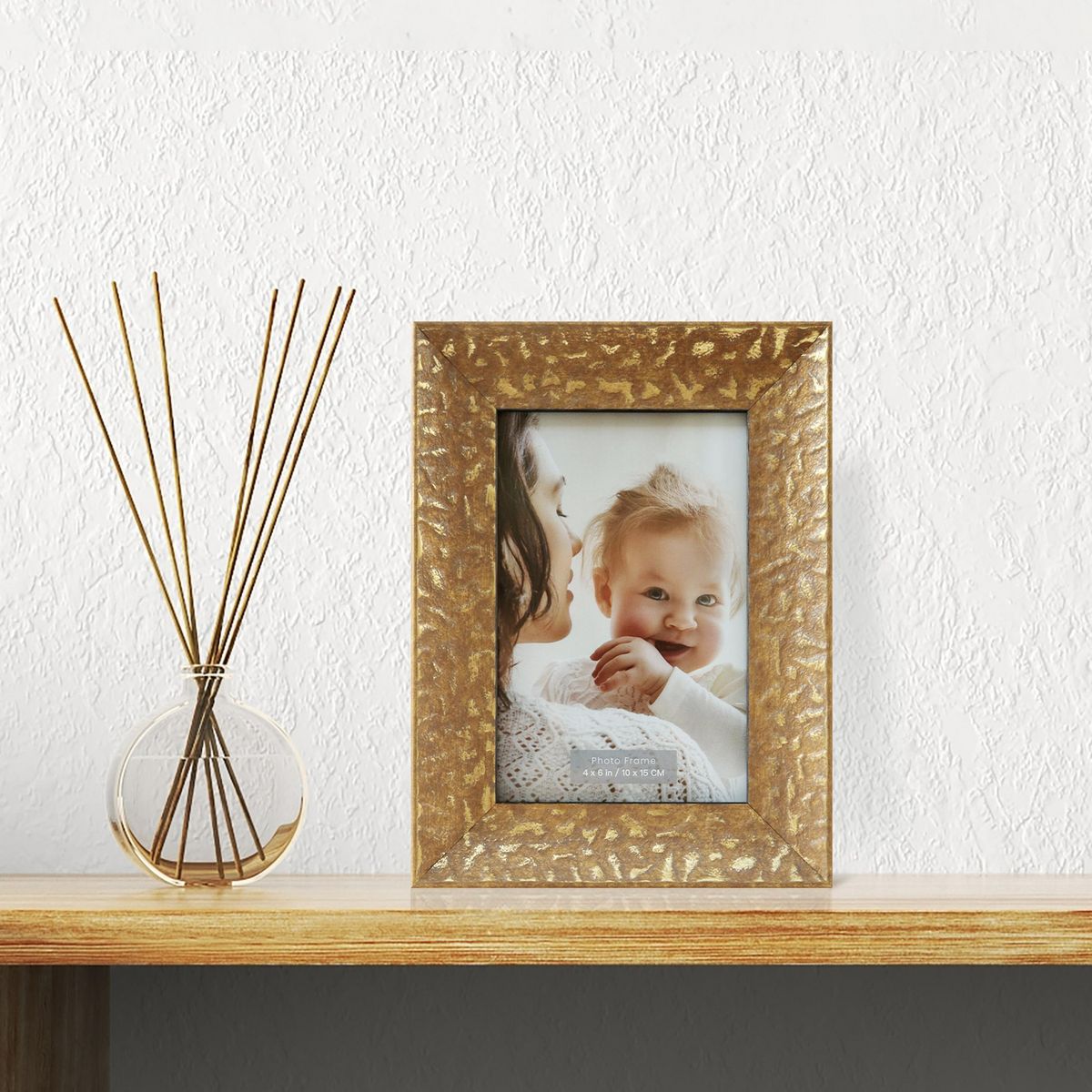 Just Home Collection - Marco para fotografías Antique de 10 x 15cm Dorado