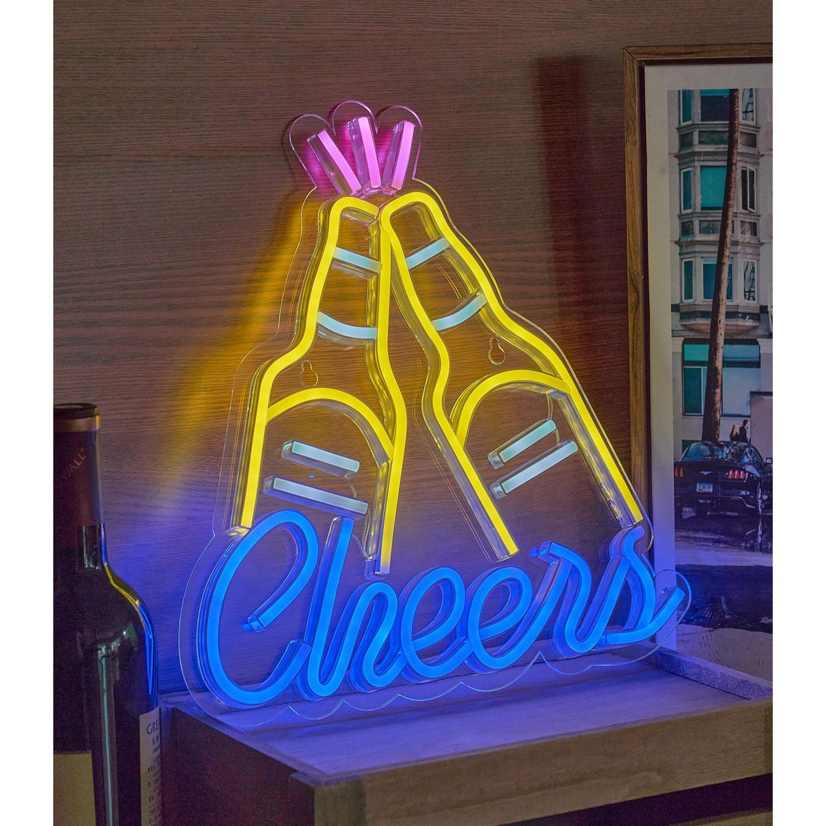 Just Home Collection - Lampara led neon bat cheers