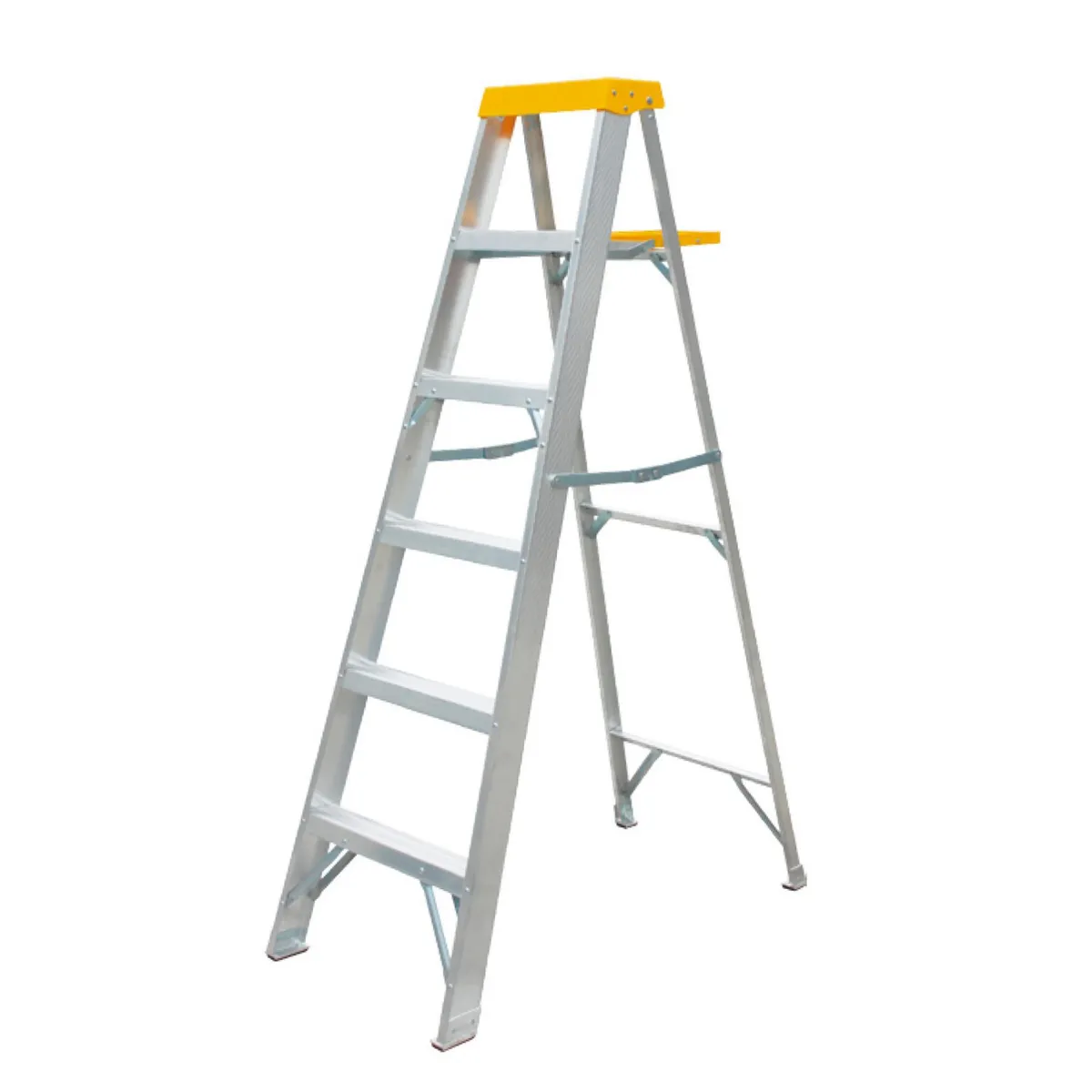 Escalera de Tijera de Aluminio de 5 Peldaños 1.74 m hasta 102 kg, marca Bauker - Foto Principal