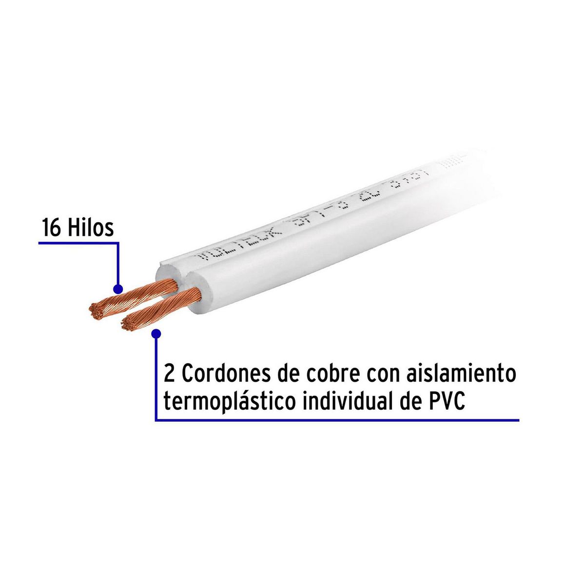 Carrete con 20 m Cordón Dúplex Flexible SPT 18 AWG, Volteck, marca Volteck - Foto 2