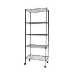 Estante de metal negro Heavy Duty 5 Niveles 60 x 154 x 35 cm