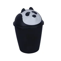 Bote de Basura Plástico Vaiven Panda de 6L Blanco/Negro