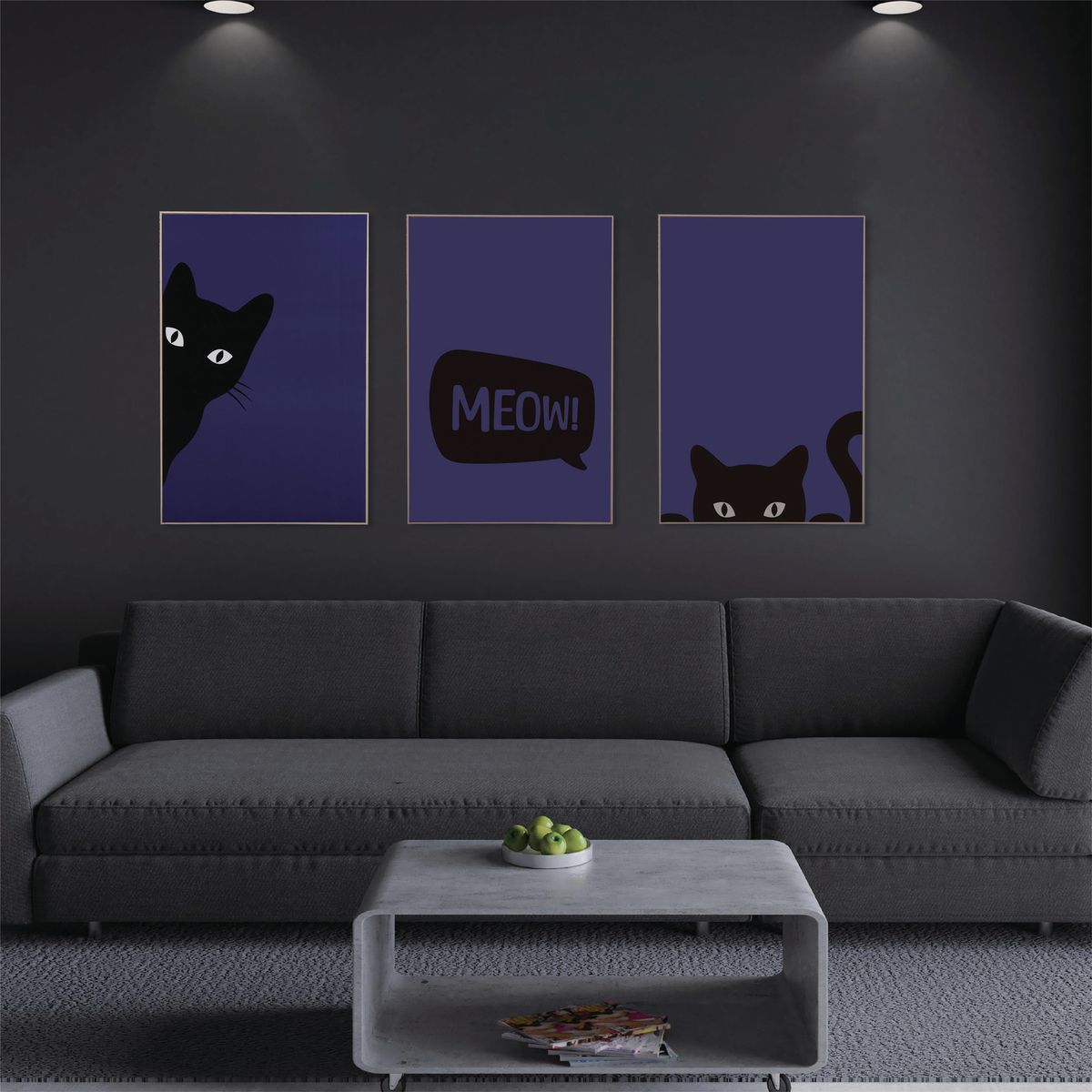 Just Home Collection - Cuadro Decorativo Cats Mirando de 40 x 60cm